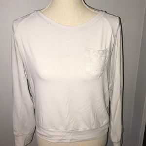 long sleeve light gray lace t-shirt